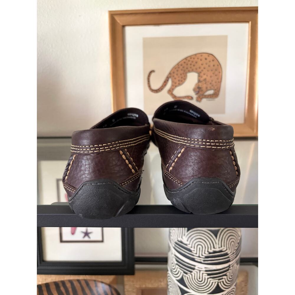 L.L.Bean Mens 10 D Brown Leather Penny Loafers Vibram Driving Moc Slip On Shoes - Picture 4 of 6